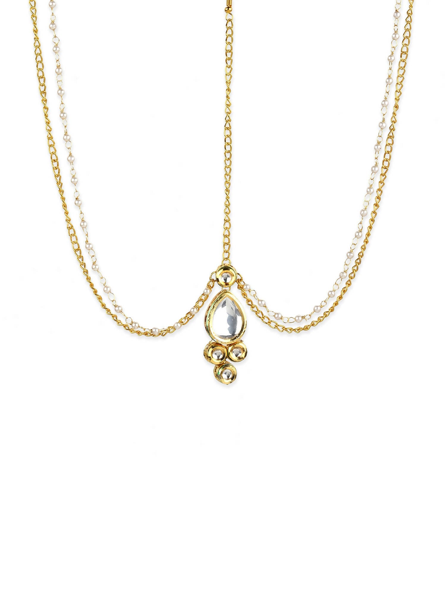 Gold-Plated Kundan Mathapatti - Ruby Raang - Distacart