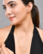 VOJ Gold-Polished Small Gold Beads Chain For Women