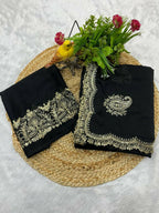 Joban Fashion Black Rangoli Crush Silk Party Wear Sarees - Distacart