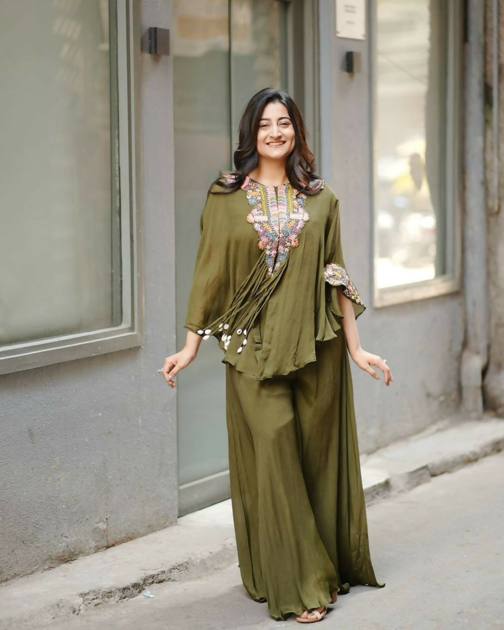 Joban Fashion Green Kurta Set Chinon Embroidery Sequence Work - Distacart