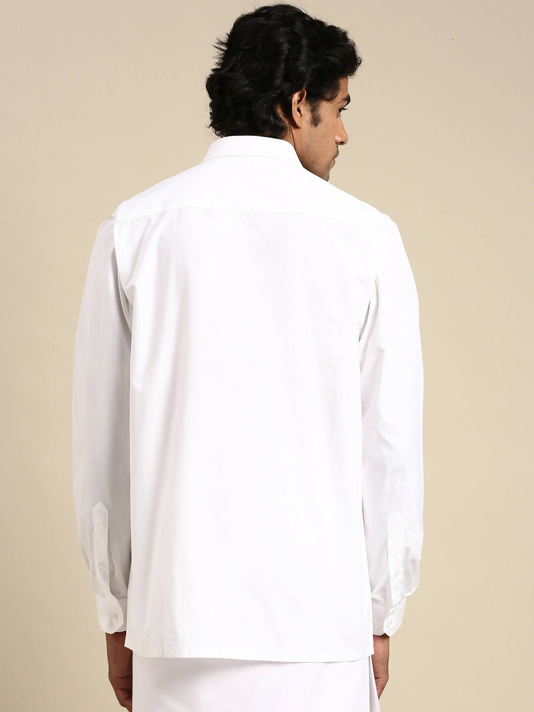 Ramraj Cotton Mens Full Sleeve White Shirt Plus Size - Pure Cotton