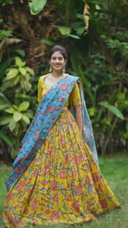 DEIANA'S Beautiful Pure Digital Print Weaving Lehengha Choli - Sky Blue