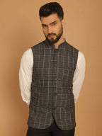 Even Apparels Nehru Jacket With Welt Pockets - Grey
