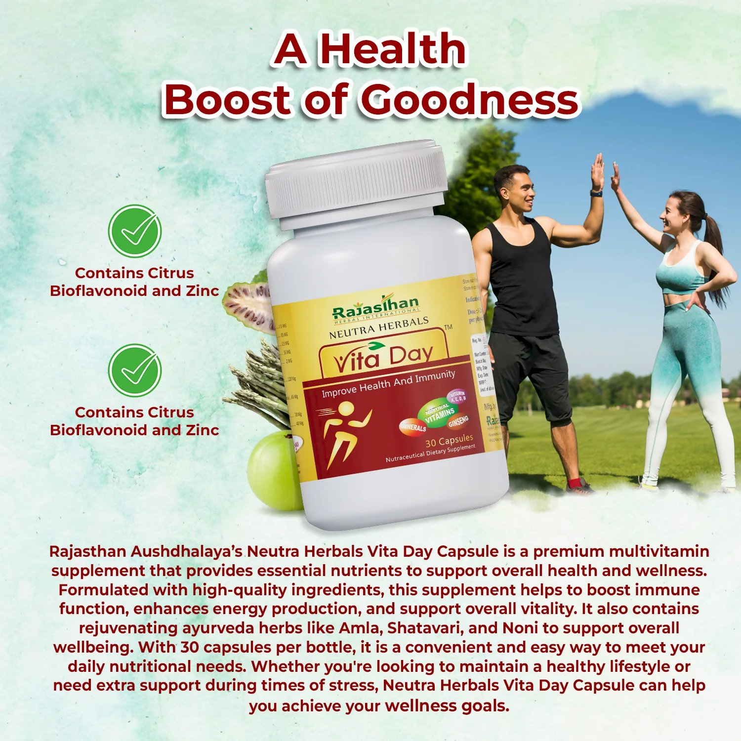 Rajasthan Herbals Neutra Herbals Vita Day Capsules - Distacart