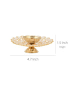 CraftVatika Gold-Toned Crystal Akhand Diya Oil Puja Lamp