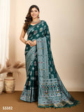 Green Soft Silk Woven Meenakari Designer Saree - Vedanti