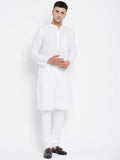 Even Apparels White Pure Cotton Men Kurta With Band Collar - Distacart