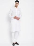 Even Apparels White Pure Cotton Men Kurta With Band Collar - Distacart