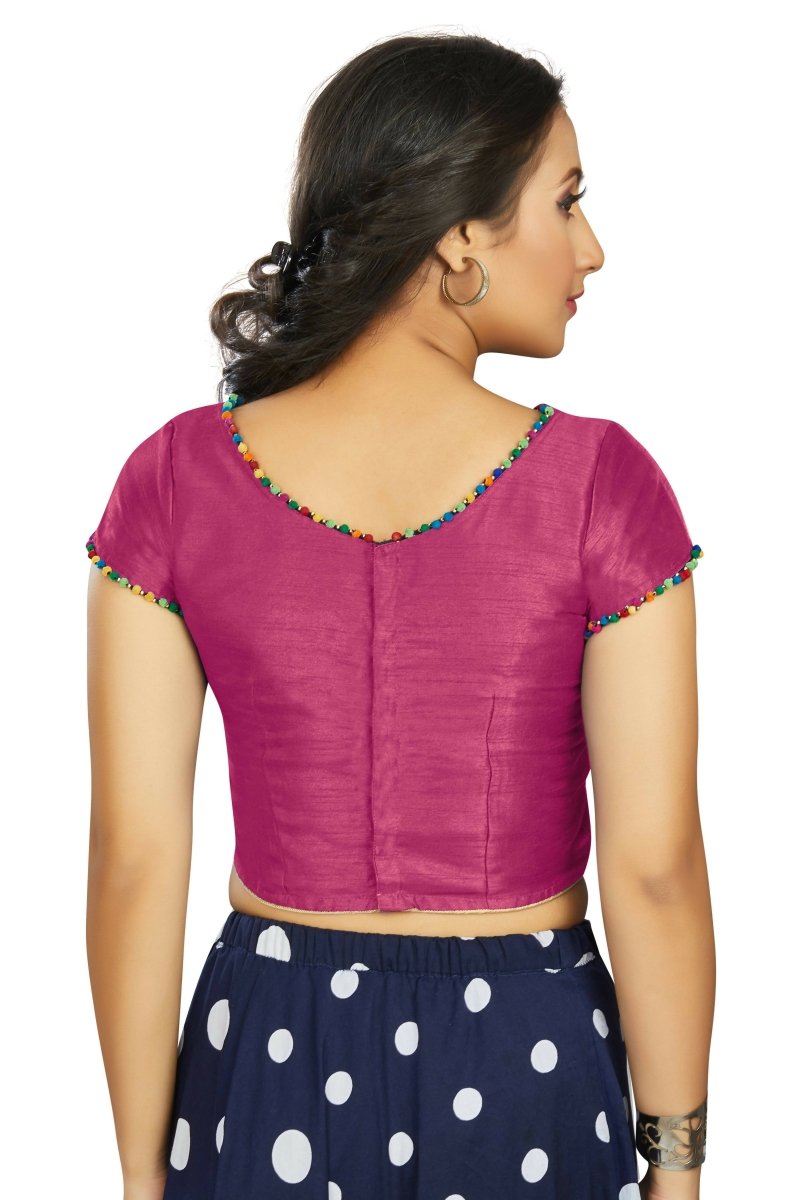 Aastha Fashion Women's Pink Art Silk Designer Party Wear Readymade Blouse