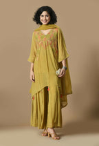 Joban Fashion Mehendi Chinnon Kurta Set