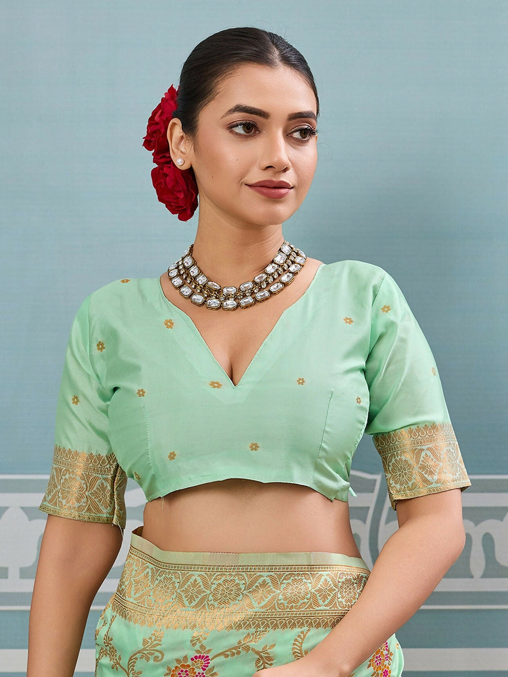 Shree Shyam Fashion Pista Silk Saree - Distacart