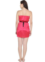 Ruhani HLSC Poly Satin Pink Tube Short Nighty Fits Bust (Ruhani-NT-07-FS)