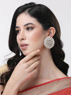 NVR Women Gold-Toned Circular Studs Earrings - Distacart