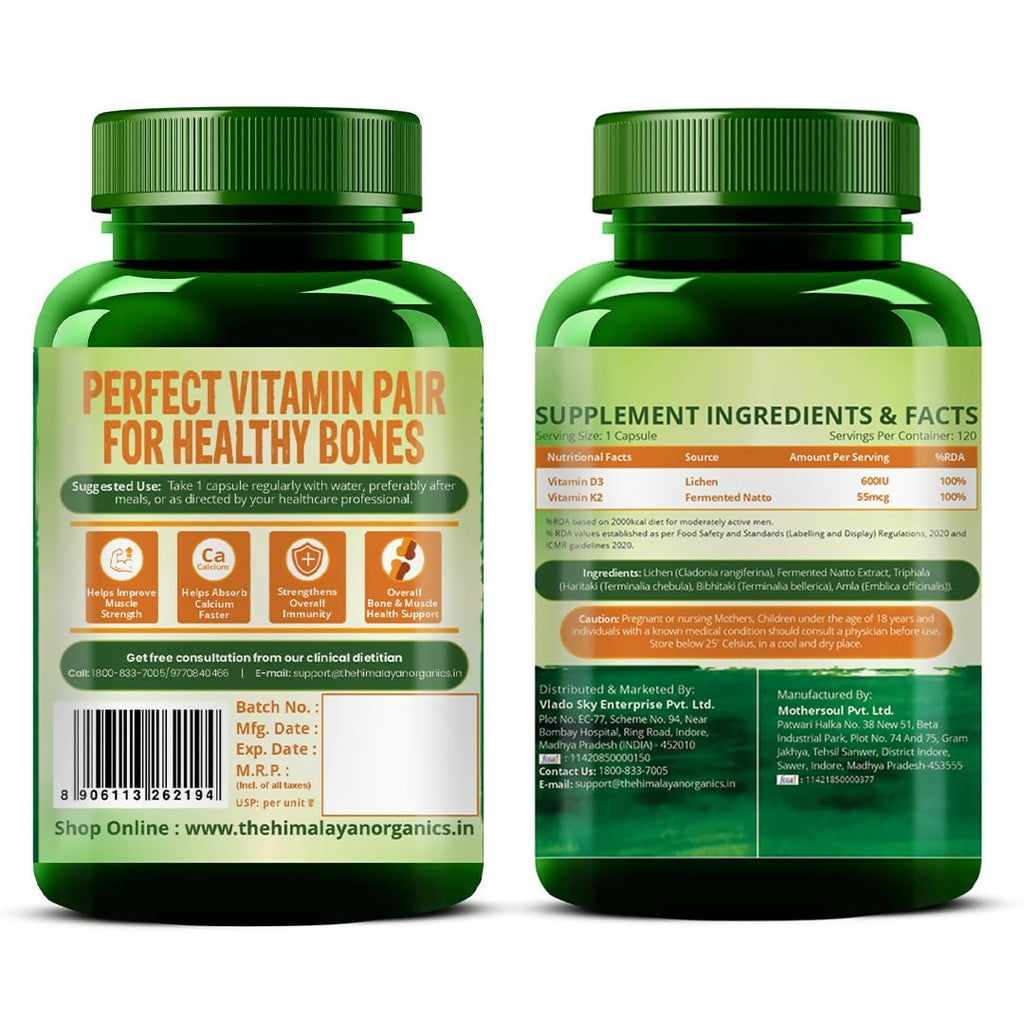 Himalayan Organics Vlado�s Plant Based 600iU Supplement Vitamin D3 + K2