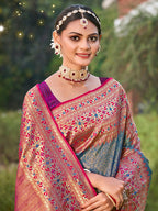 Shree Shyam Fashion Blue Banarasi Silk Saree - Distacart