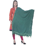 A R SILK Rama green Color Golden border Cotton Dupattas and Chunnis