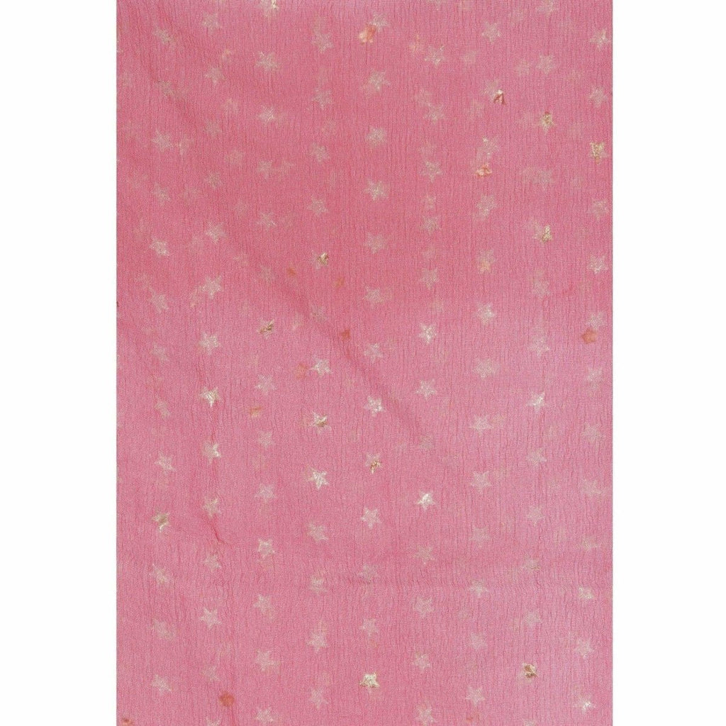 A R Silk Women's Gold Print Orgenza Cotton Mehroon Dupattas and Chunnis