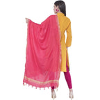 A R SILK Gajari Color Golden Border Dupattas and Chunnis