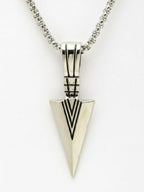 NVR Men's Arrow Shaped Silver Plated Pendant with Chain - Distacart