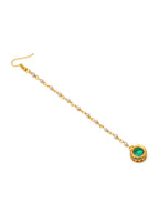 Ruby Raang Green Meenakari Kundan Maang Tikka - Distacart