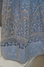 Eilara Light Blue Net Threadwork Lehenga