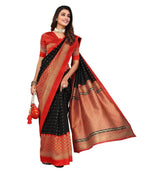 Vamika Black Printed Art Silk Saree