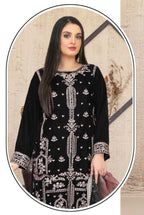 Anaita Black Velvet Suit with Embroidery Sequence Work - Distacart