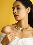 Moissanite & Green Stone Necklace- Ruby Raang