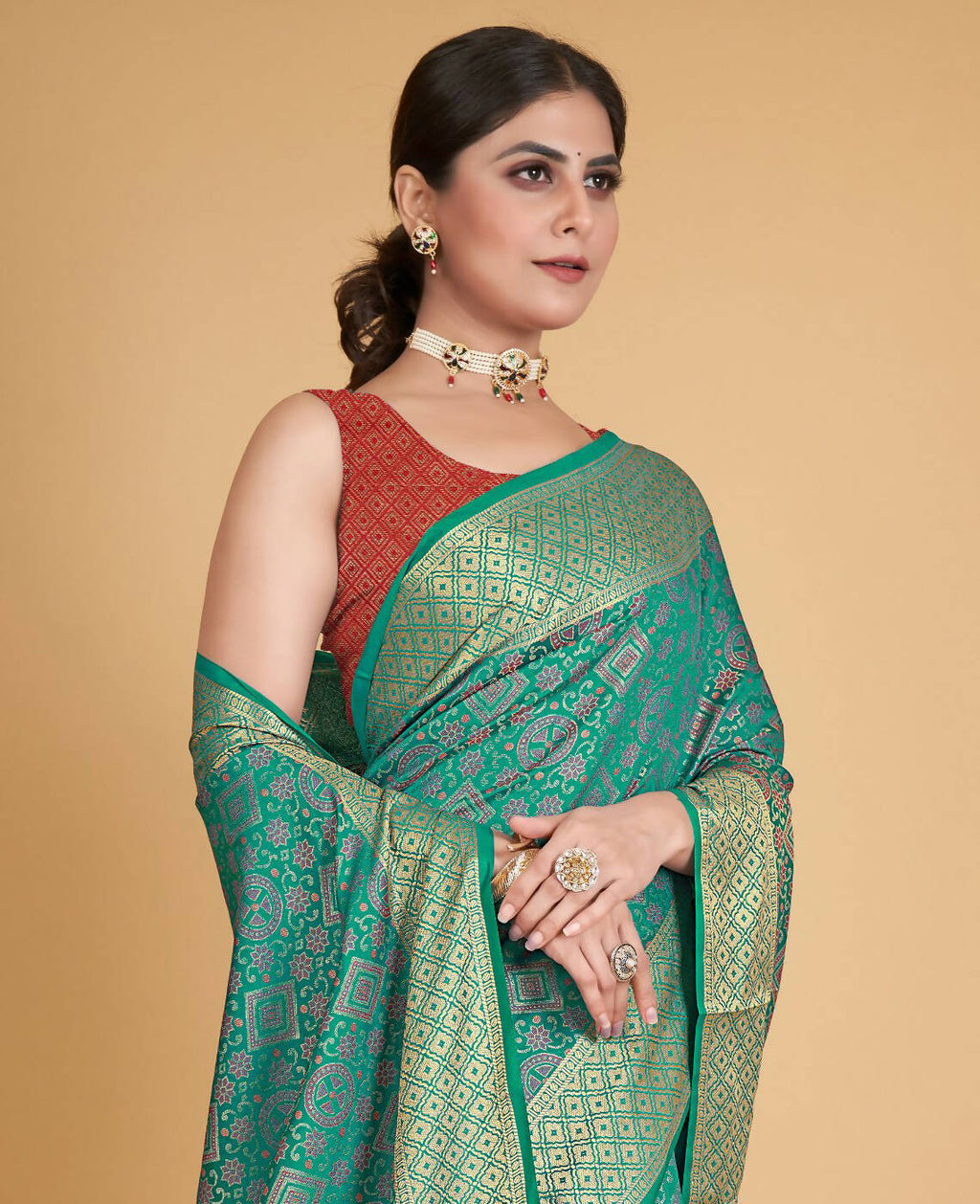 Sea Green Silk Woven Design Saree With Unstitched Blouse Piece - Akshita
