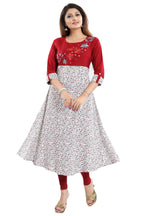 Snehal Creations Magnificent Maroon Rayon Printed Flared Long Tunic - Distacart