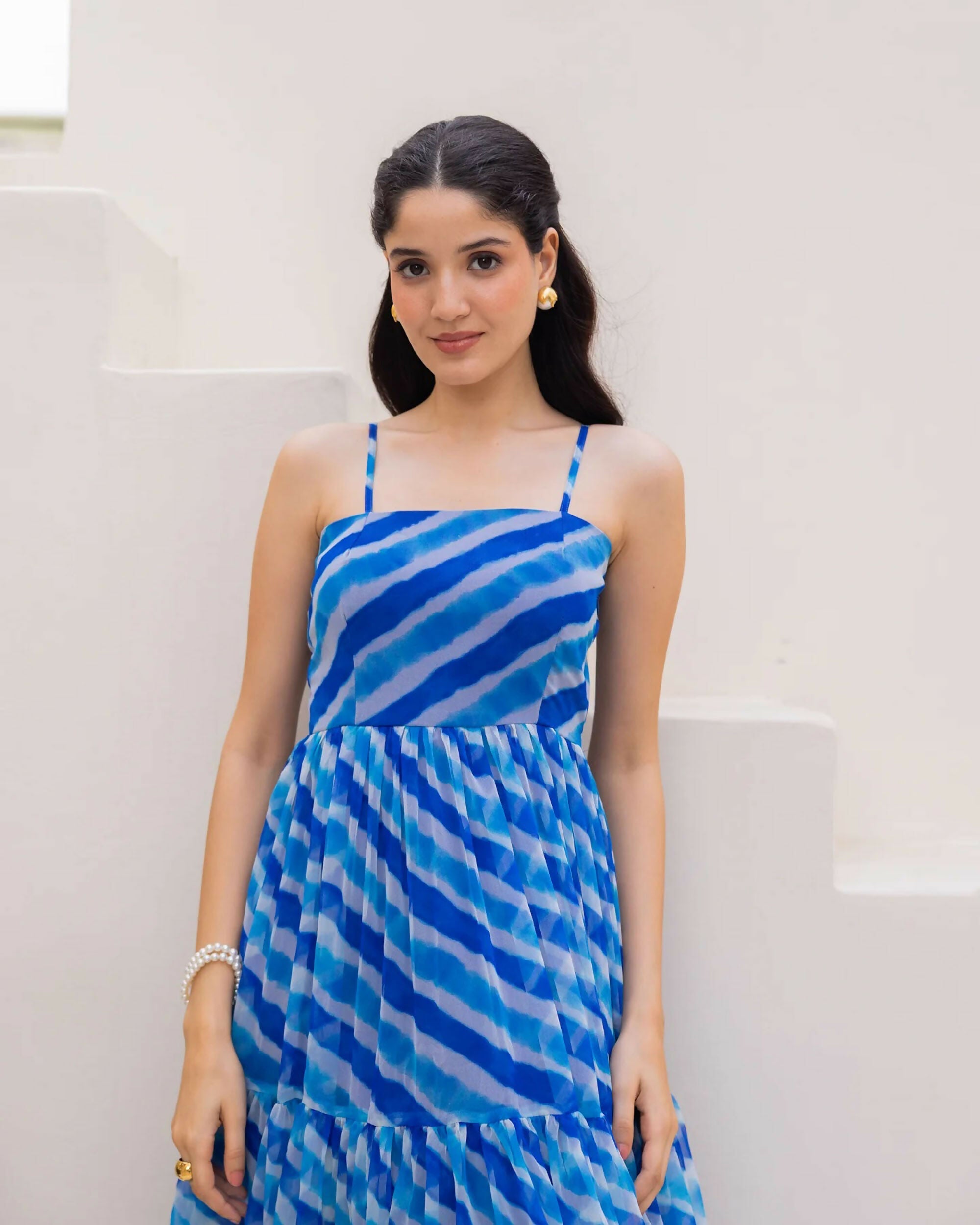 Aayaa Designer crape hand work Multi indo western - Blue - Distacart