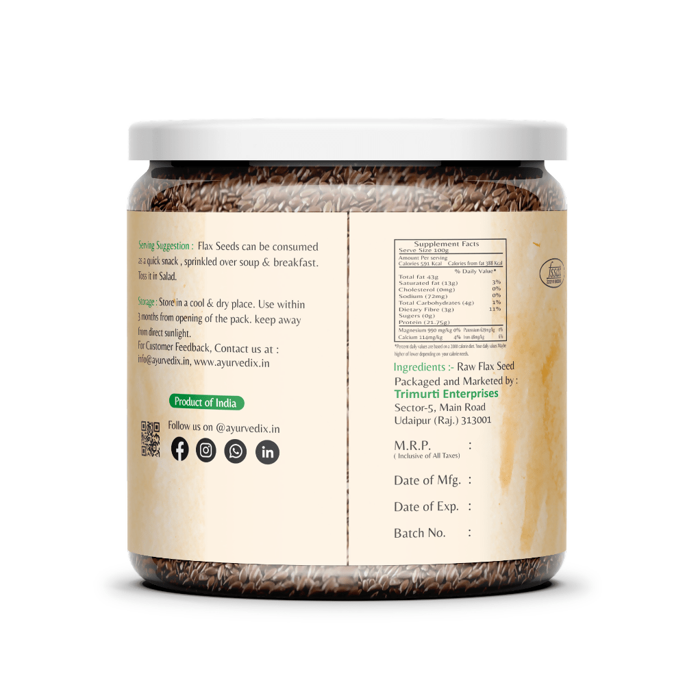 Ayurvedix High-Quality Flax Seeds - Distacart