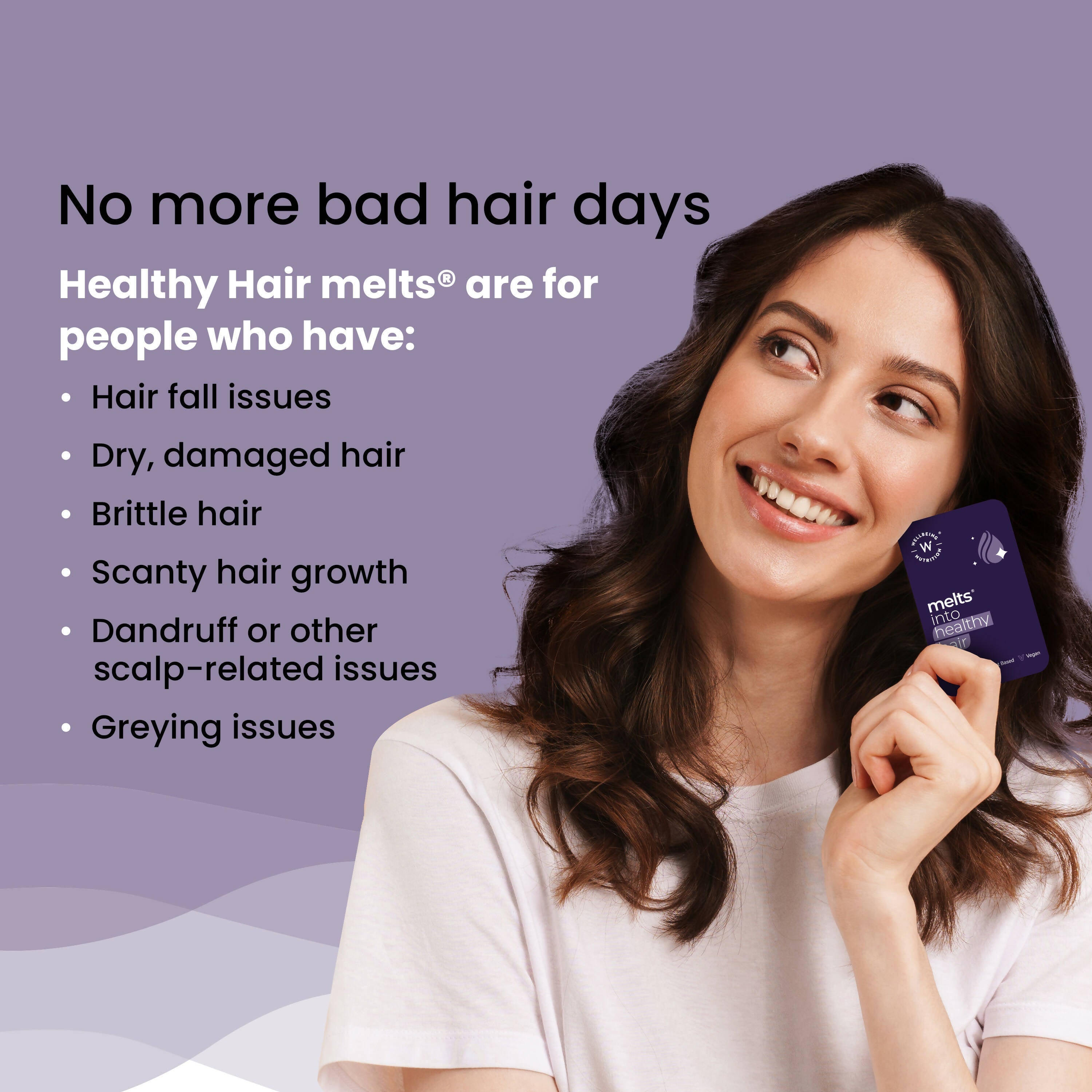 Wellbeing Nutrition Melts into Healthy Hair Biotin 10,000mcg Tropical Watermelon Disintegrating Strip Sugar Free