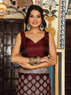 Shree Shyam Fashion Wine Silk Saree - Distacart