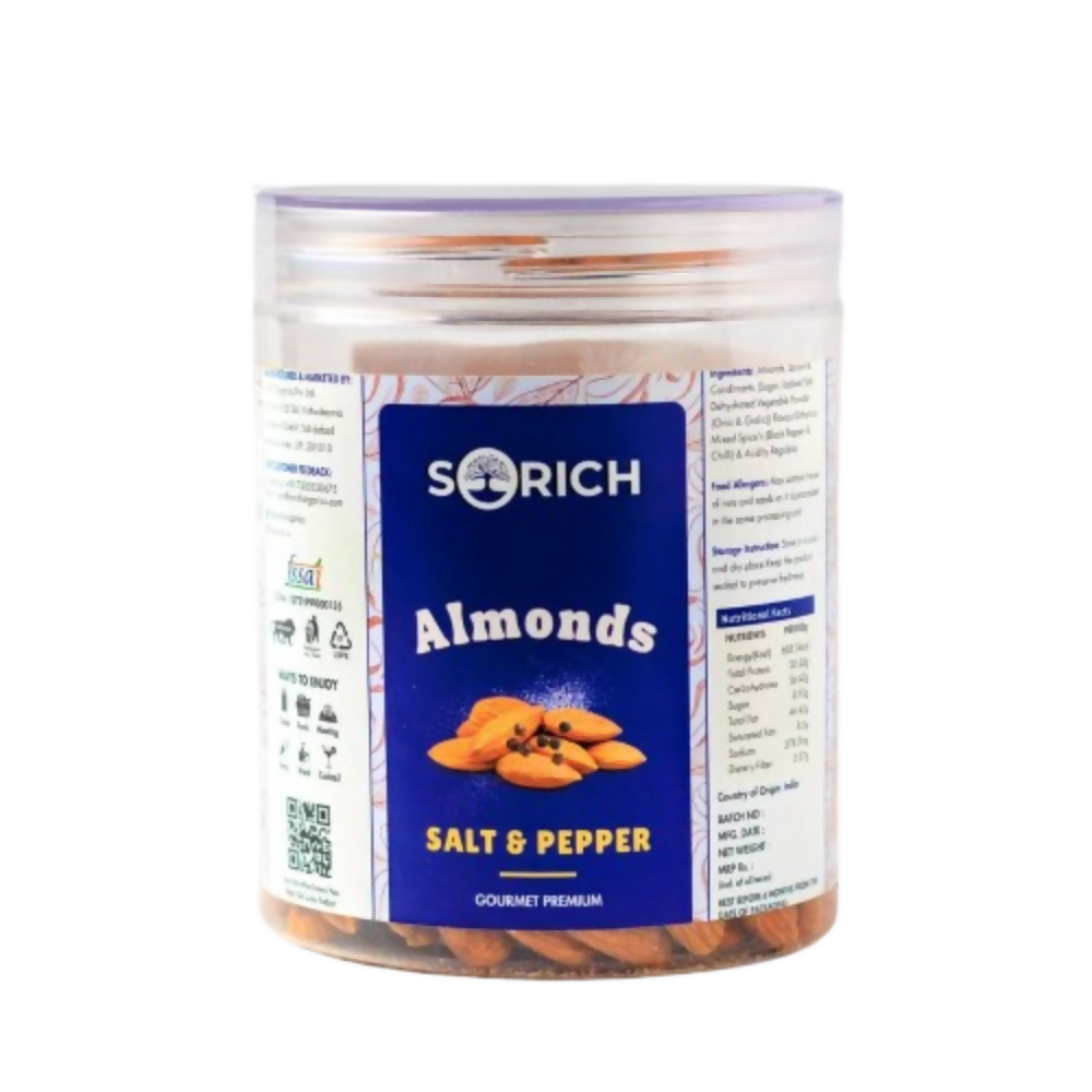 Sorich Organics Salted & Black pepper Almonds - Distacart