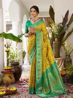 Shree Shyam Fashion Mustard Yellow Soft Silk Saree - Distacart