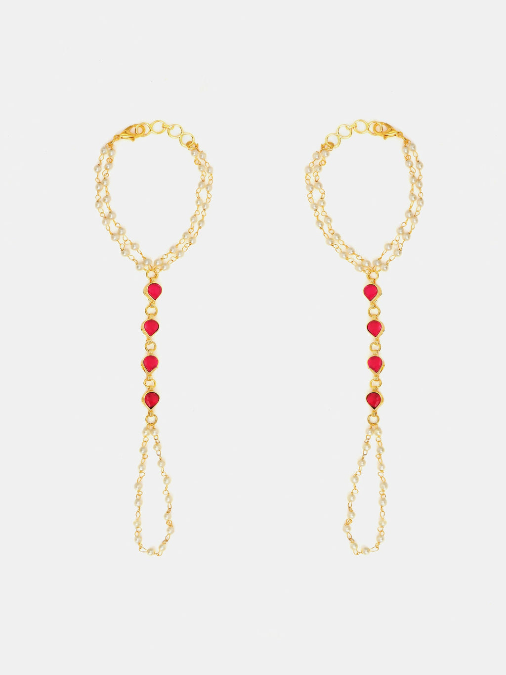 Ruby Raang Gulnaar Pearl Ruby Haath Phool - Distacart