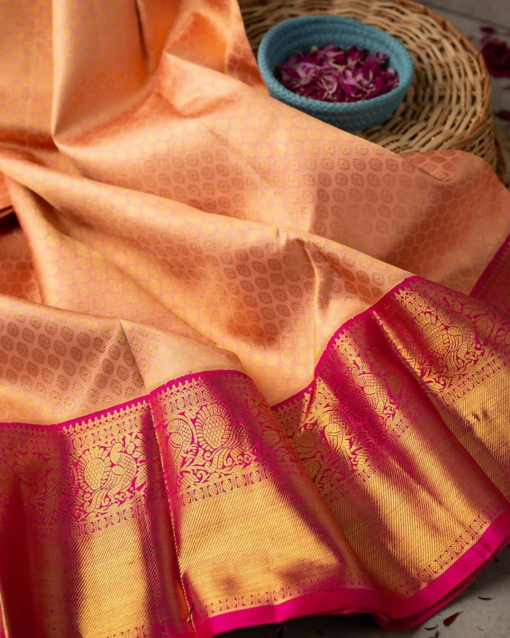 DEIANA'S Beautiful Designer Golden zari Soft Lichi Silk Saree - Yellow