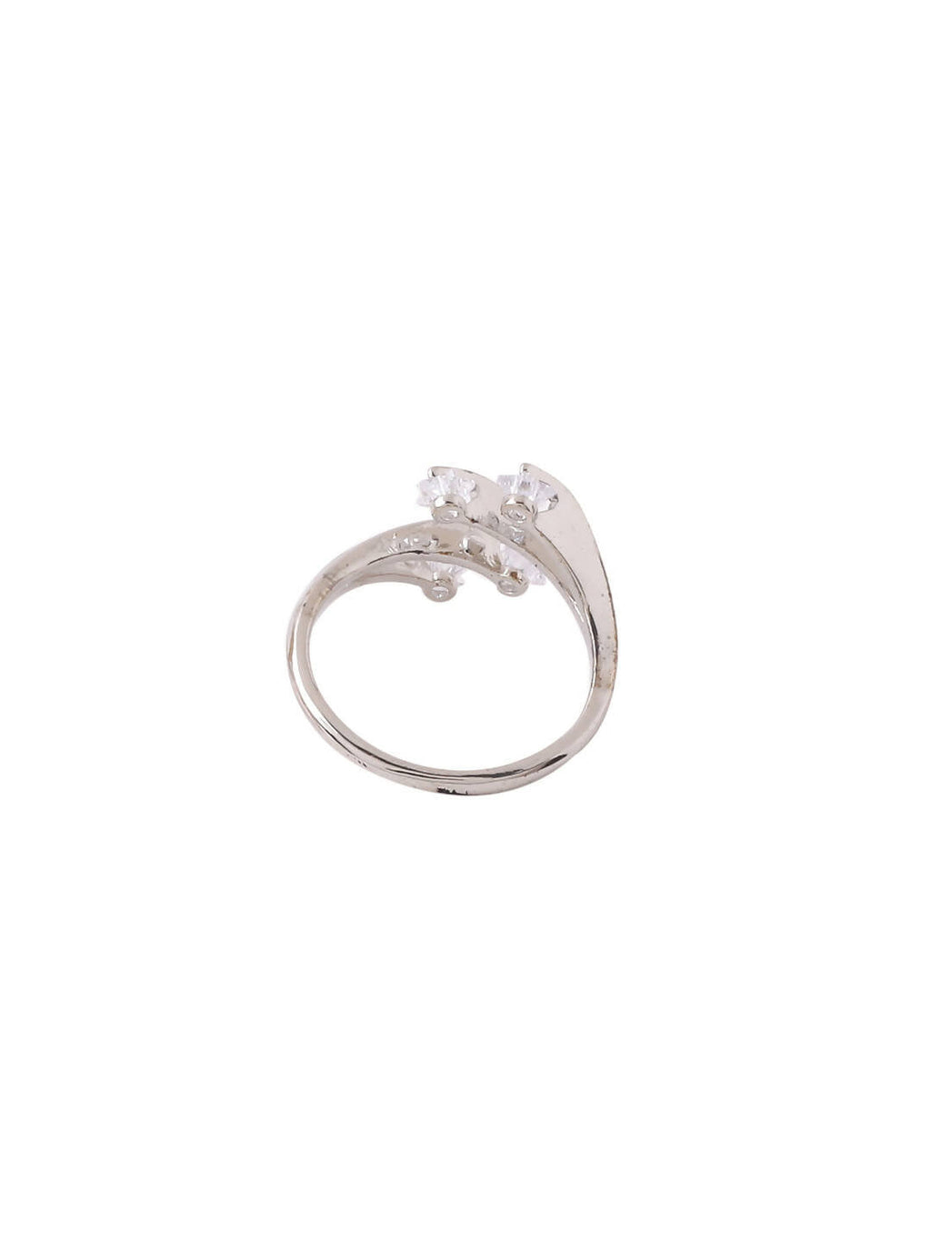 NVR Women's Stylish Latest Silver Plated Ring With Ad Stones