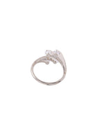 NVR Women's Stylish Latest Silver Plated Ring With Ad Stones