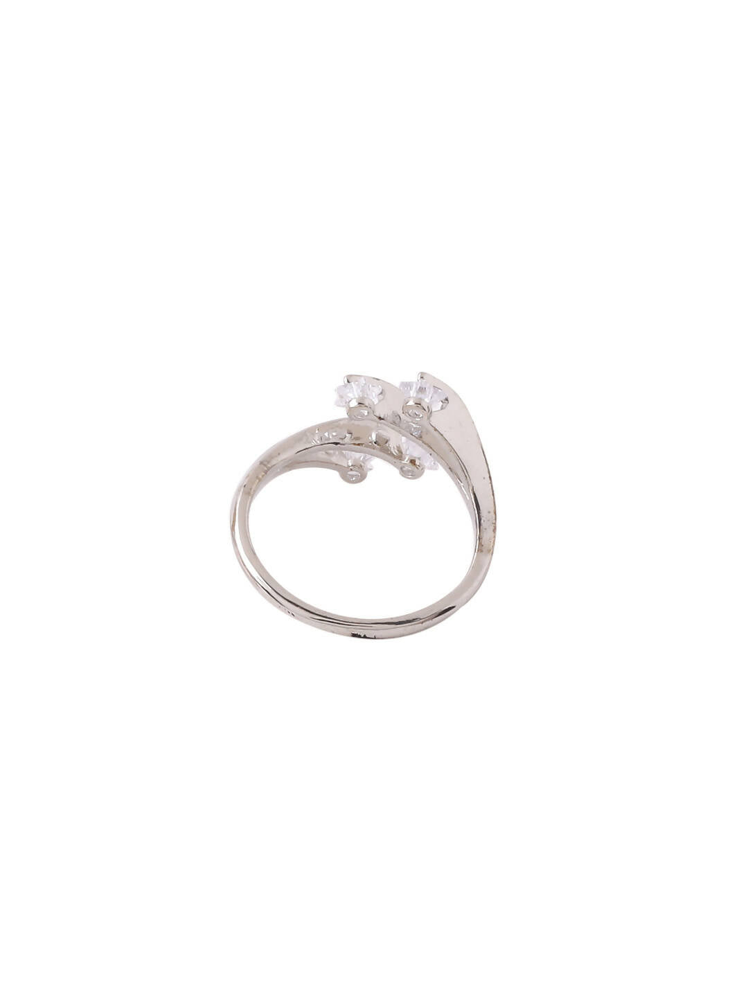 NVR Women's Stylish Latest Silver Plated Ring With Ad Stones