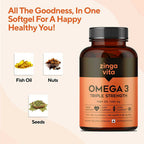 Zingavita Triple Strength Omega 3 Fish Oil 1000 mg Softgel Capsules - Distacart