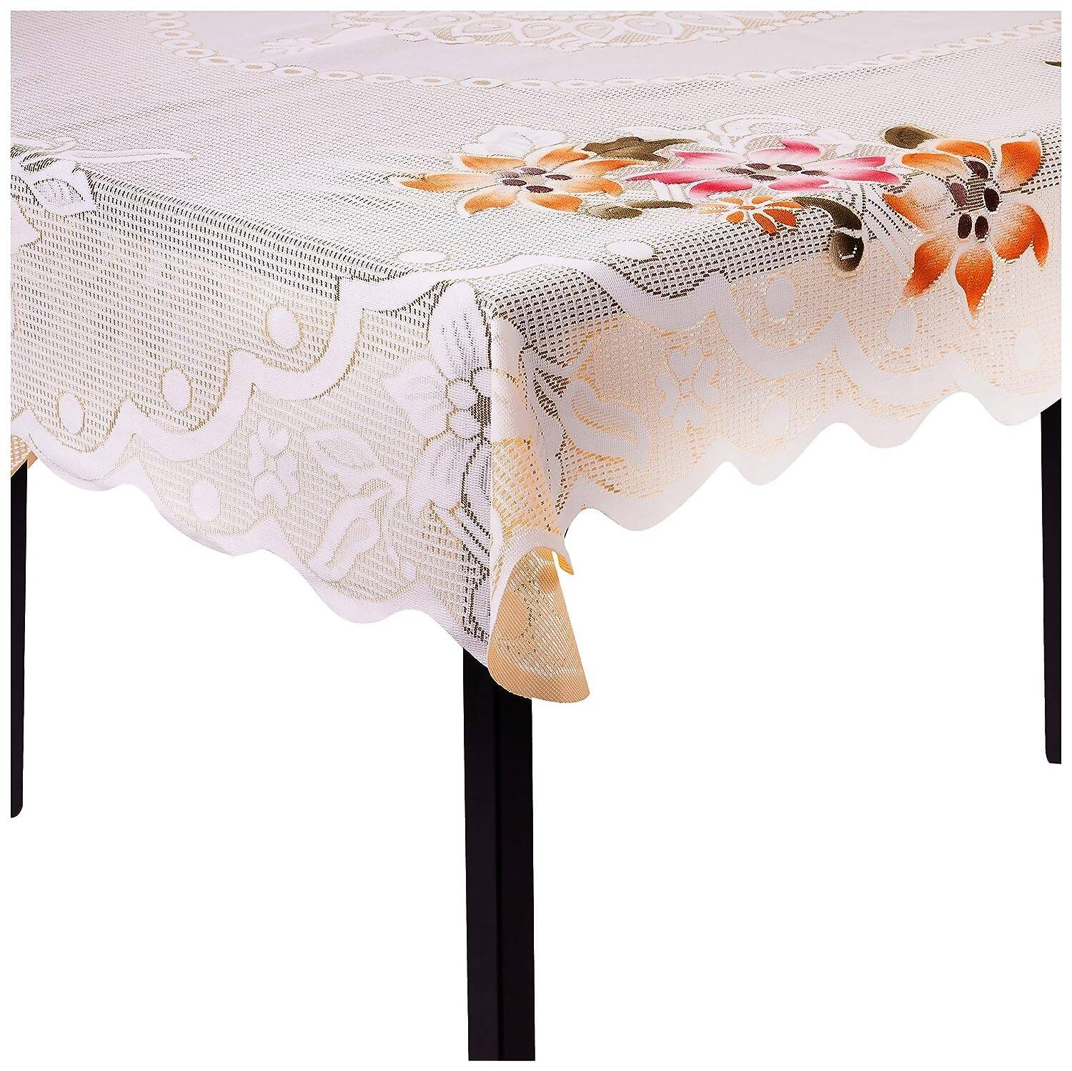 Kuber Industries Floral Cotton 6 Seater Dinning Table Cover