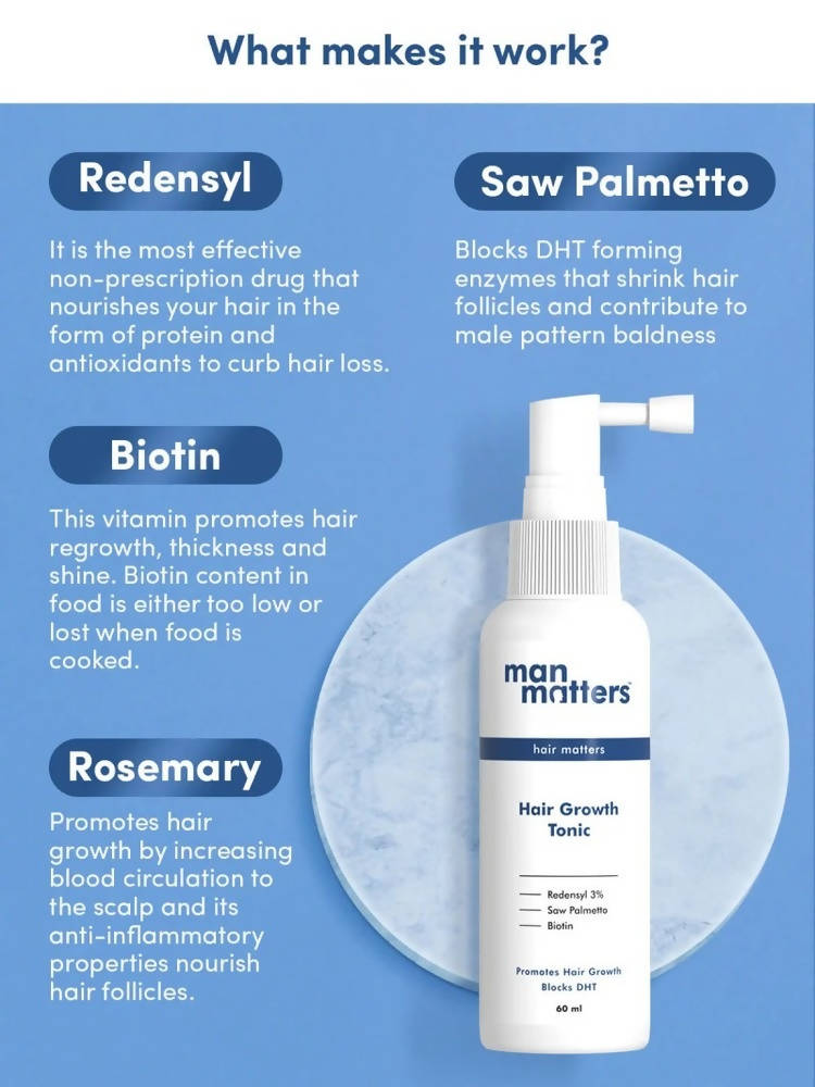 Man Matters Hair Growth Tonic With Redensyl, Rosemary & Biotin