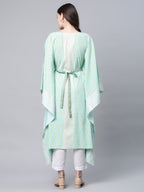 Ahalyaa Women Sea Green Crepe Printed Kaftan Kurta - Distacart
