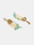 Ruby Raang 22k Gold Polished Diamond And Stone Jhumka Earrings - Distacart