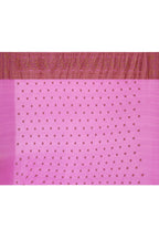 Joban Fashion Hot Pink Crepe Chiffon Pure Handloom Banarasi Silk Saree