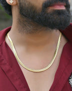 VOJ Gold-Polished Thick Flat Snake Chain
