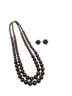 Inhanns Everyday Workwear Pearl Set (Double Layered Pearls) - Dark Chocolate