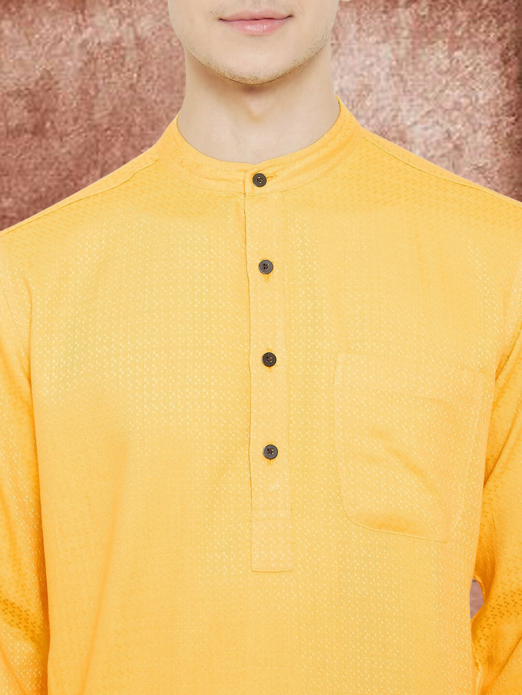 Even Apparels Men's Embroided Yellow Kurta